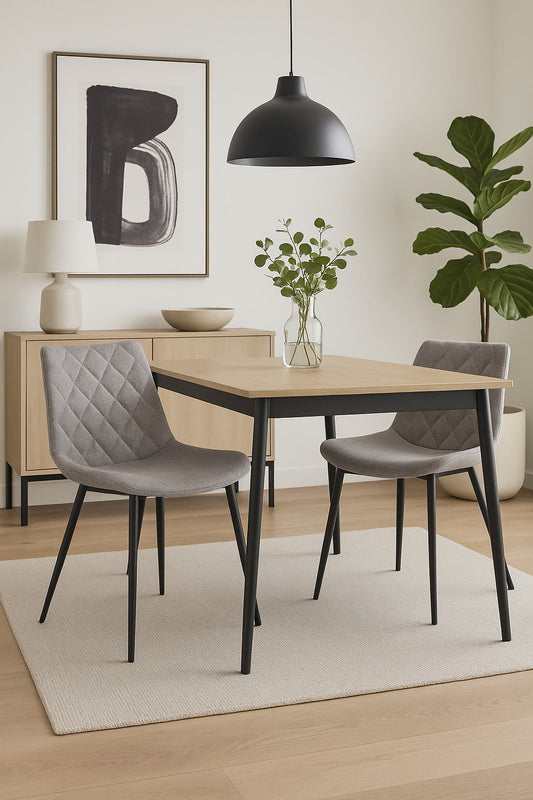 Ensemble de 2 chaises de salle à manger Melrose rembourrées, grises