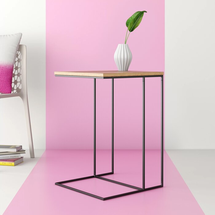 Table d'appoint/console Alana avec plateau en bois, style vintage