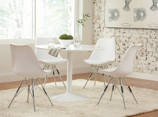 Table de salle à manger ronde Jakob 4 places - Blanche (Table seule)