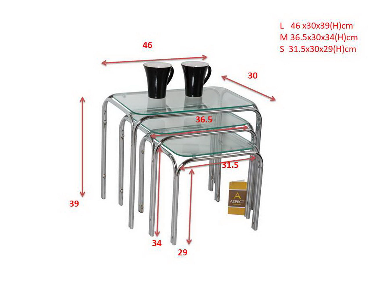 Tables d'appoint gigognes Lisbon - Transparent
