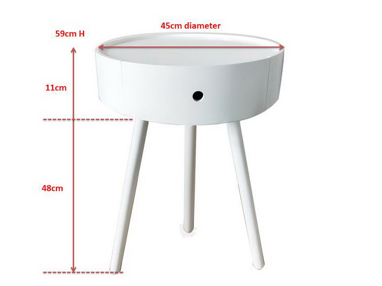 Table de chevet Anika, blanche