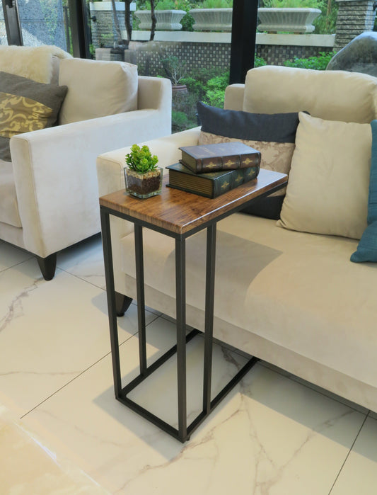 Table d'appoint Bellini en forme de C / Table de canapé (Vintage / Noir)