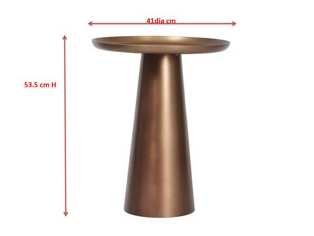 Table d'appoint ronde Klara en métal, bronze
