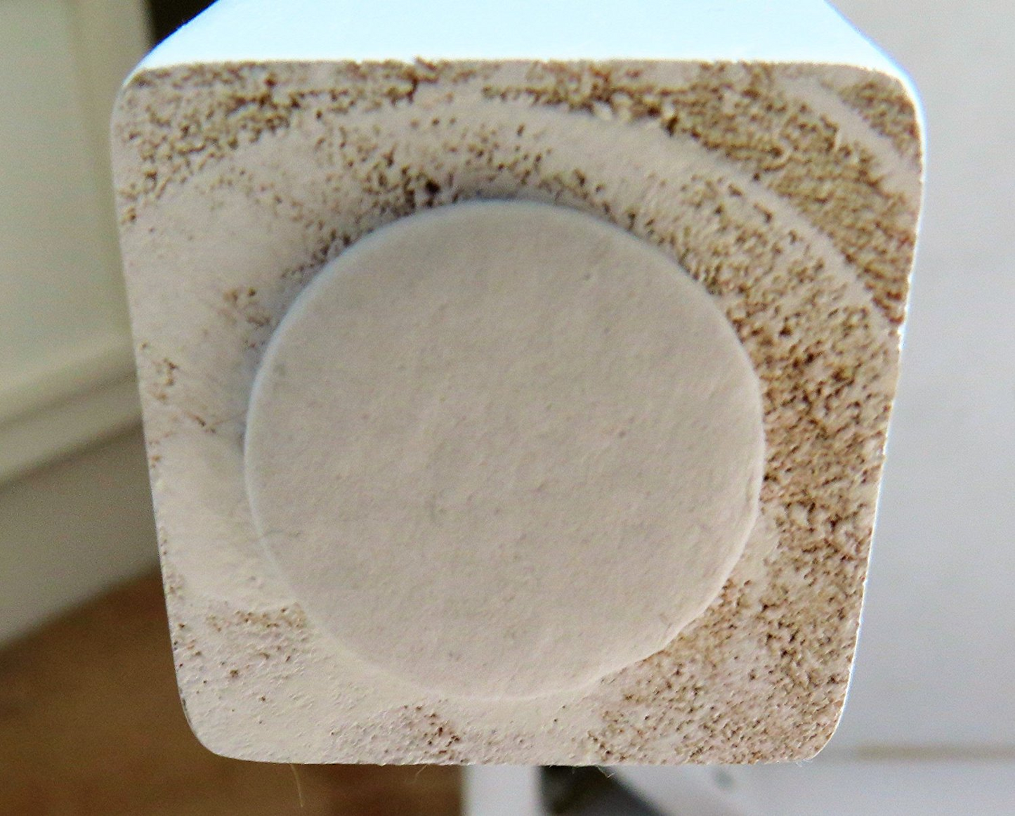 Tabouret de coiffeuse avec assise rembourrée - Bois blanc, assise crème