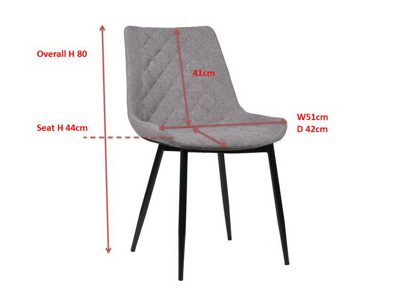 Ensemble de 2 chaises de salle à manger Melrose rembourrées, grises