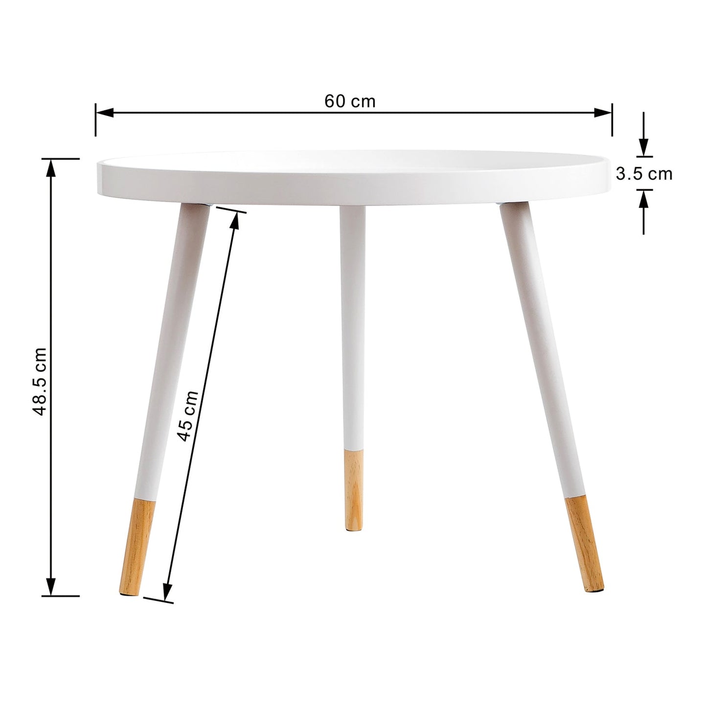Table d'appoint ronde Olga en bois composite - Blanche