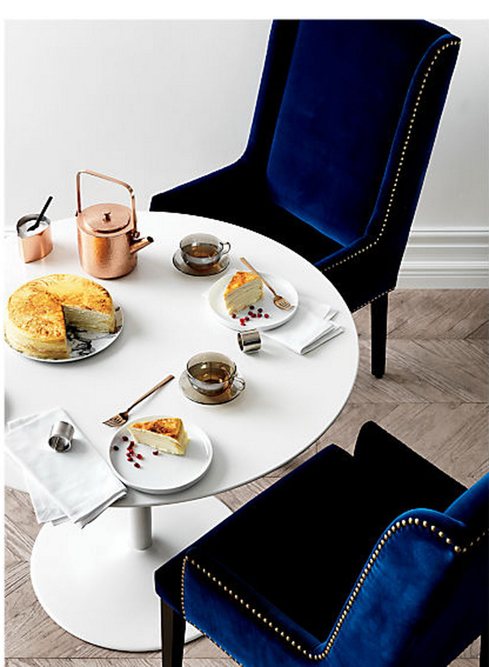 Table de salle à manger ronde Jakob 4 places - Blanche (Table seule)