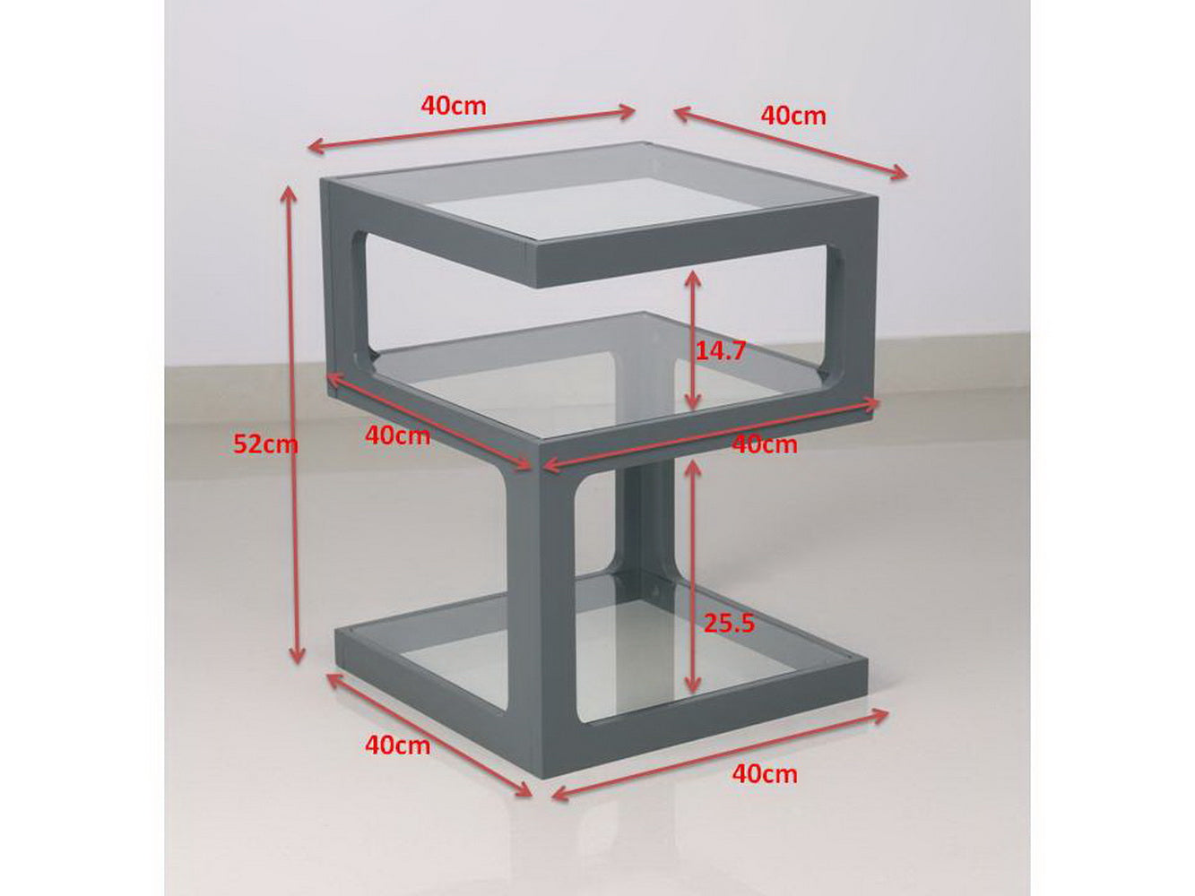Table d'appoint Rossini à trois niveaux - Gris 