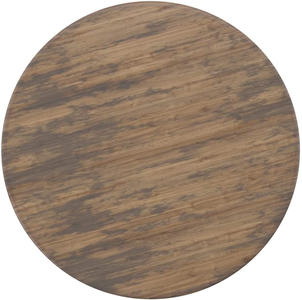 Table basse ronde vintage en bois manufacturé Brockton 