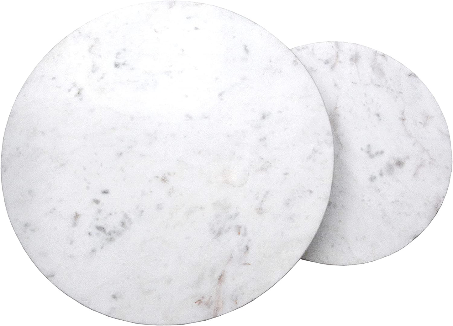 Ensemble de tables gigognes Hiba en marbre blanc avec pieds en métal noir 