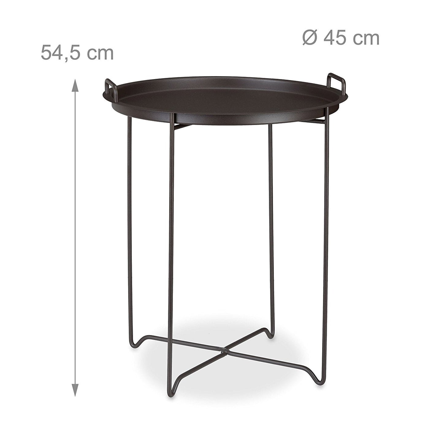 Table d'appoint pliable Niro avec plateau amovible, marron foncé 