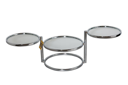 Table basse pivotante Eternity, métal chromé/transparent 