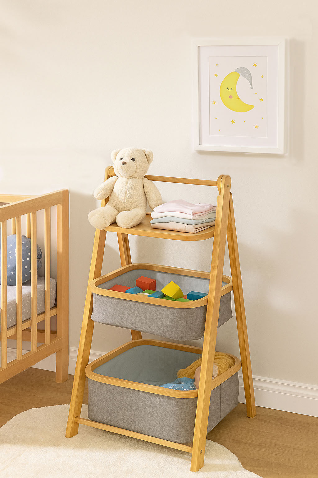 Étagère de rangement pliable en bambou Happer 