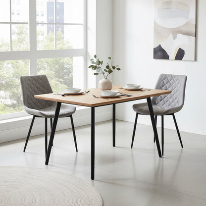 Ensemble de 2 chaises de salle à manger Melrose rembourrées, grises 