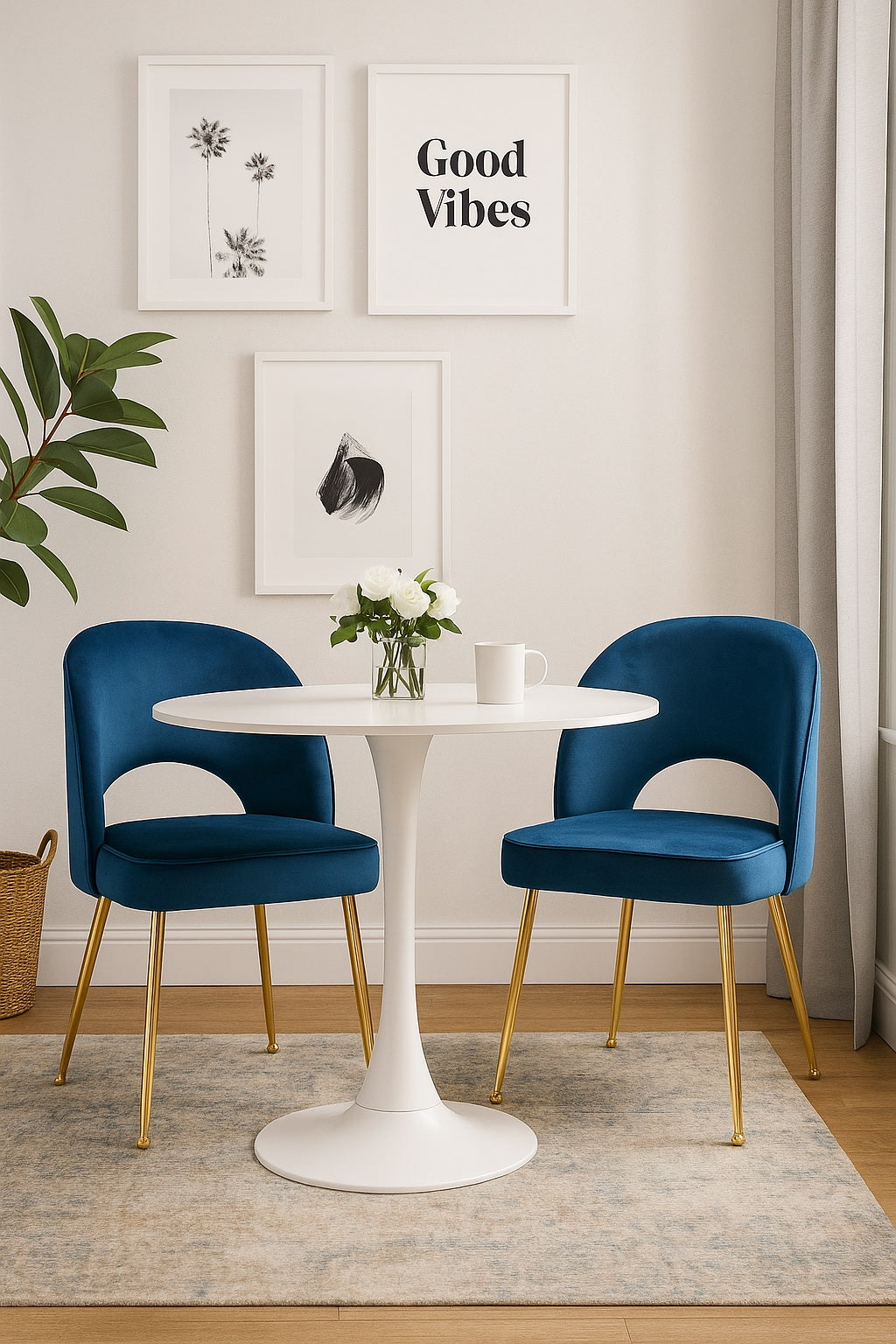 Ensemble de 2 fauteuils d'appoint bleu royal