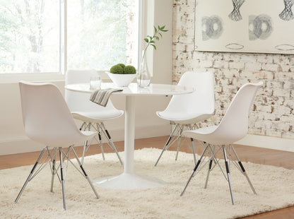 Table de salle à manger ronde Jakob 4 places - Blanche (Table seule)