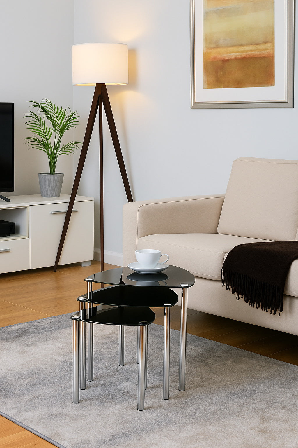 Ensemble de 3 tables gigognes Arena - Noir 