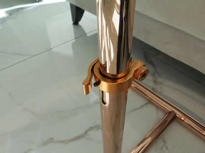 Table d'appoint/de chevet/pour ordinateur portable en verre transparent - Table ronde réglable Zen, base en cuivre