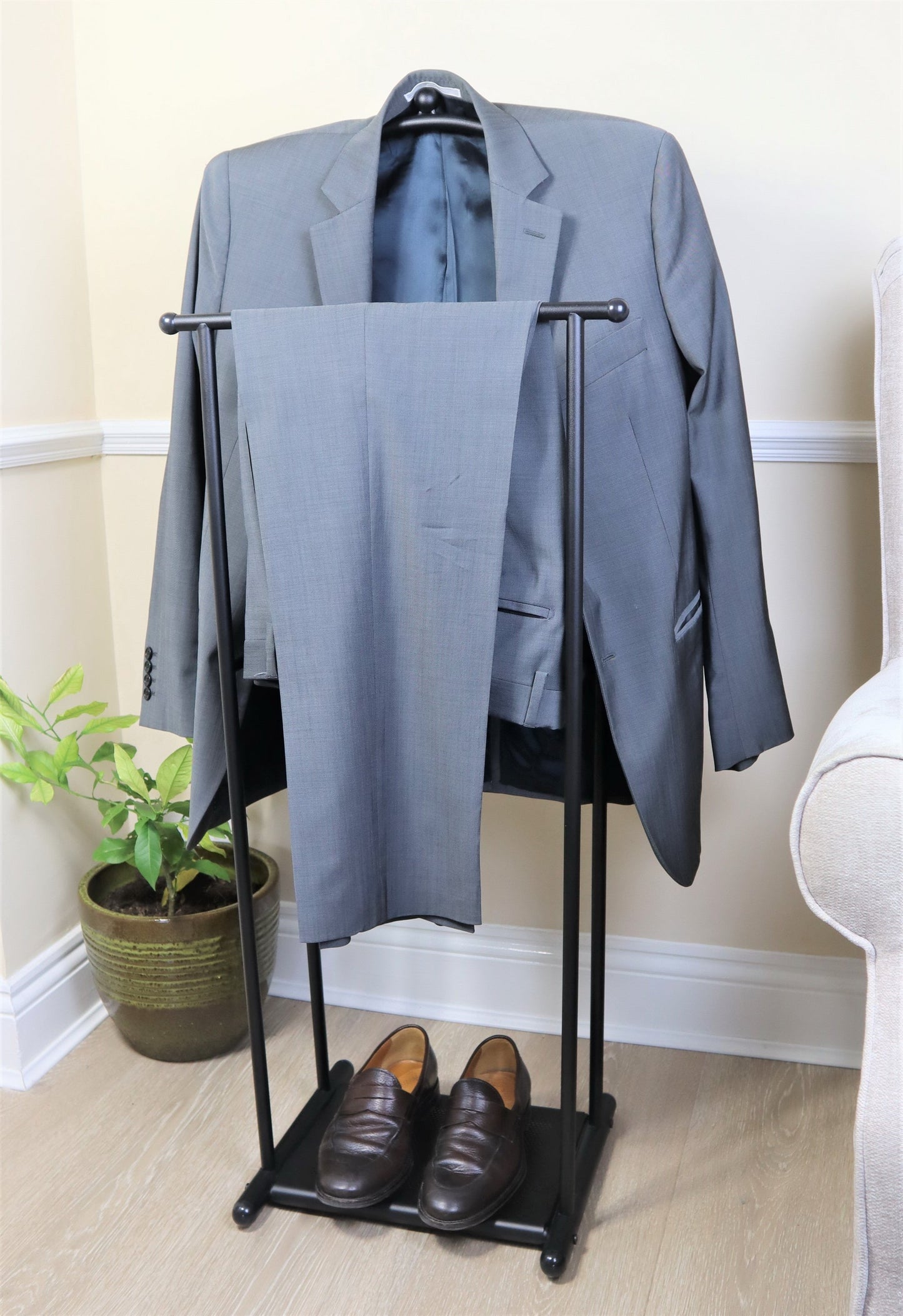 Porte-manteau/valet de chambre Henry Suit Butler pour homme - Noir 