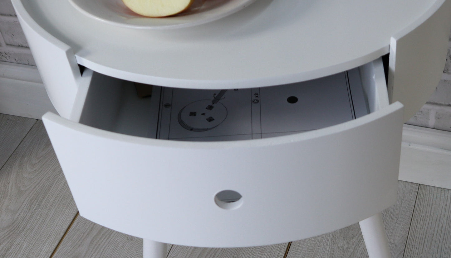 Table de chevet Anika, blanche 