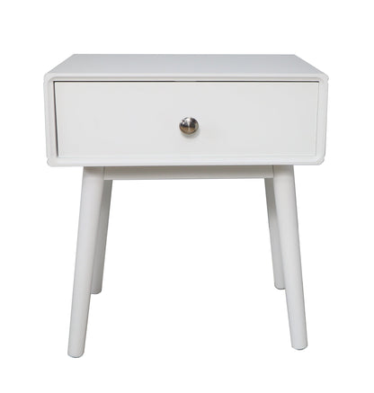 Table de chevet Niva avec un tiroir, blanche 