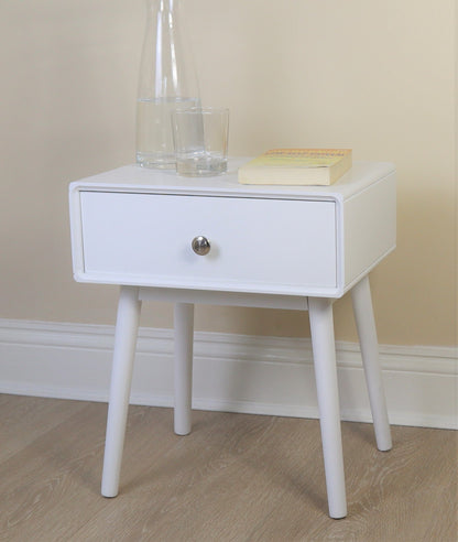 Table de chevet Niva avec un tiroir, blanche 