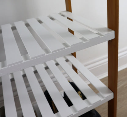 Étagère à chaussures en bois à 4 niveaux avec cadres en bambou 