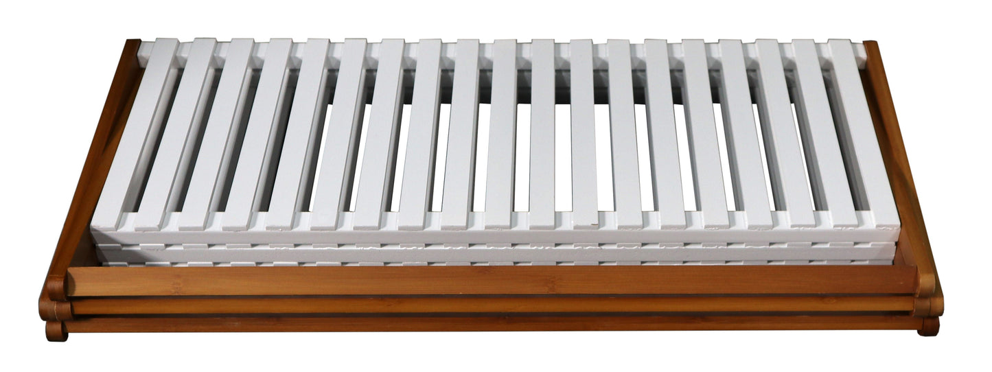 Étagère à chaussures pliable en bambou à 3 niveaux 