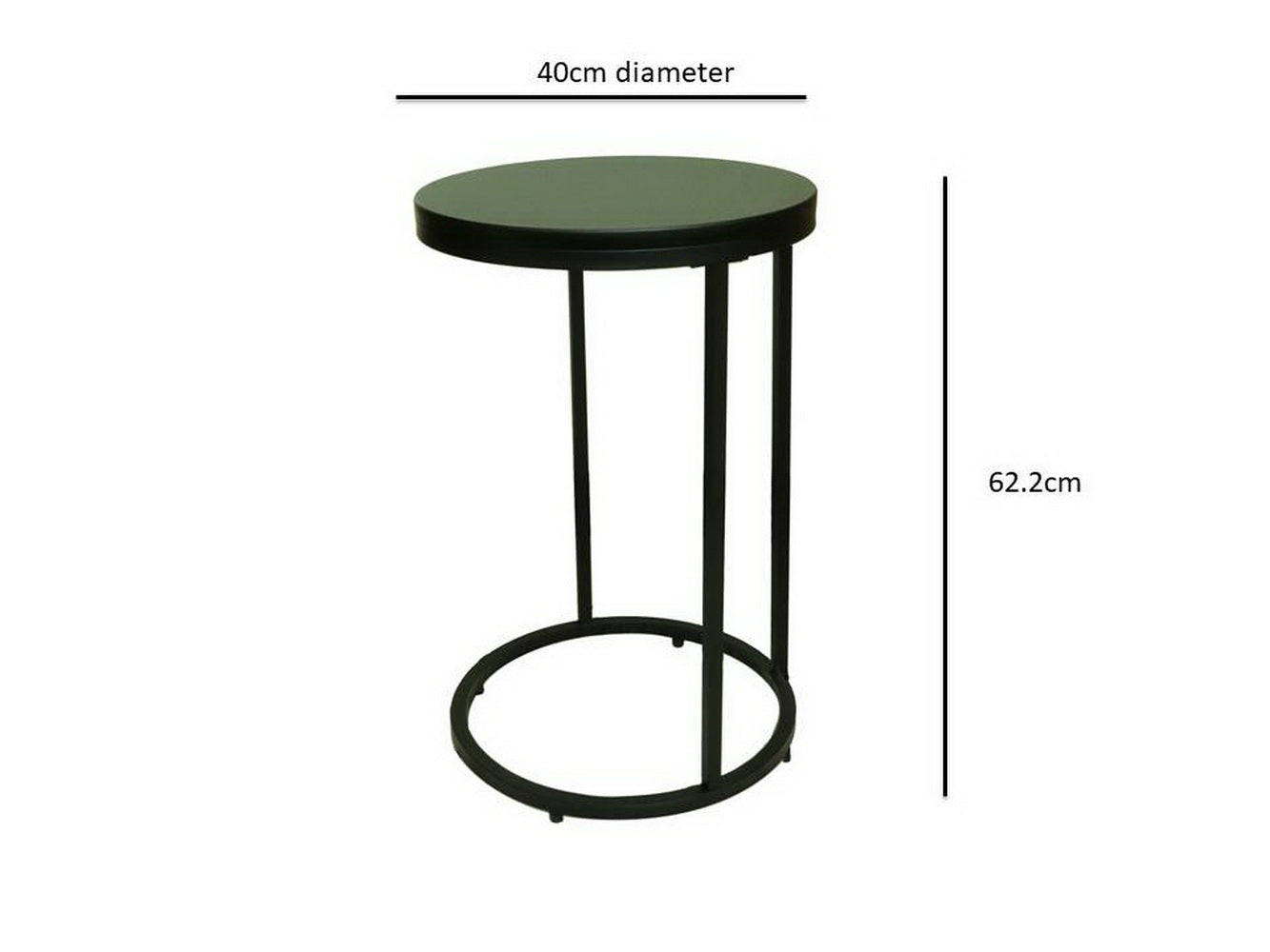 Table d'appoint ronde Paloma, noir mat 