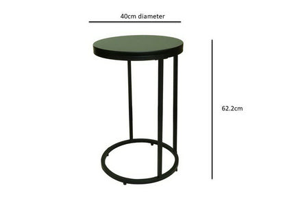 Table d'appoint ronde Paloma, noir mat 