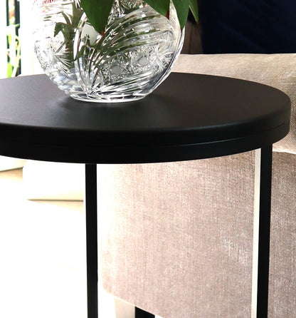 Table d'appoint ronde Paloma, noir mat 