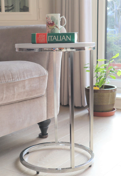 Table d'appoint ronde Paloma, blanc brillant 