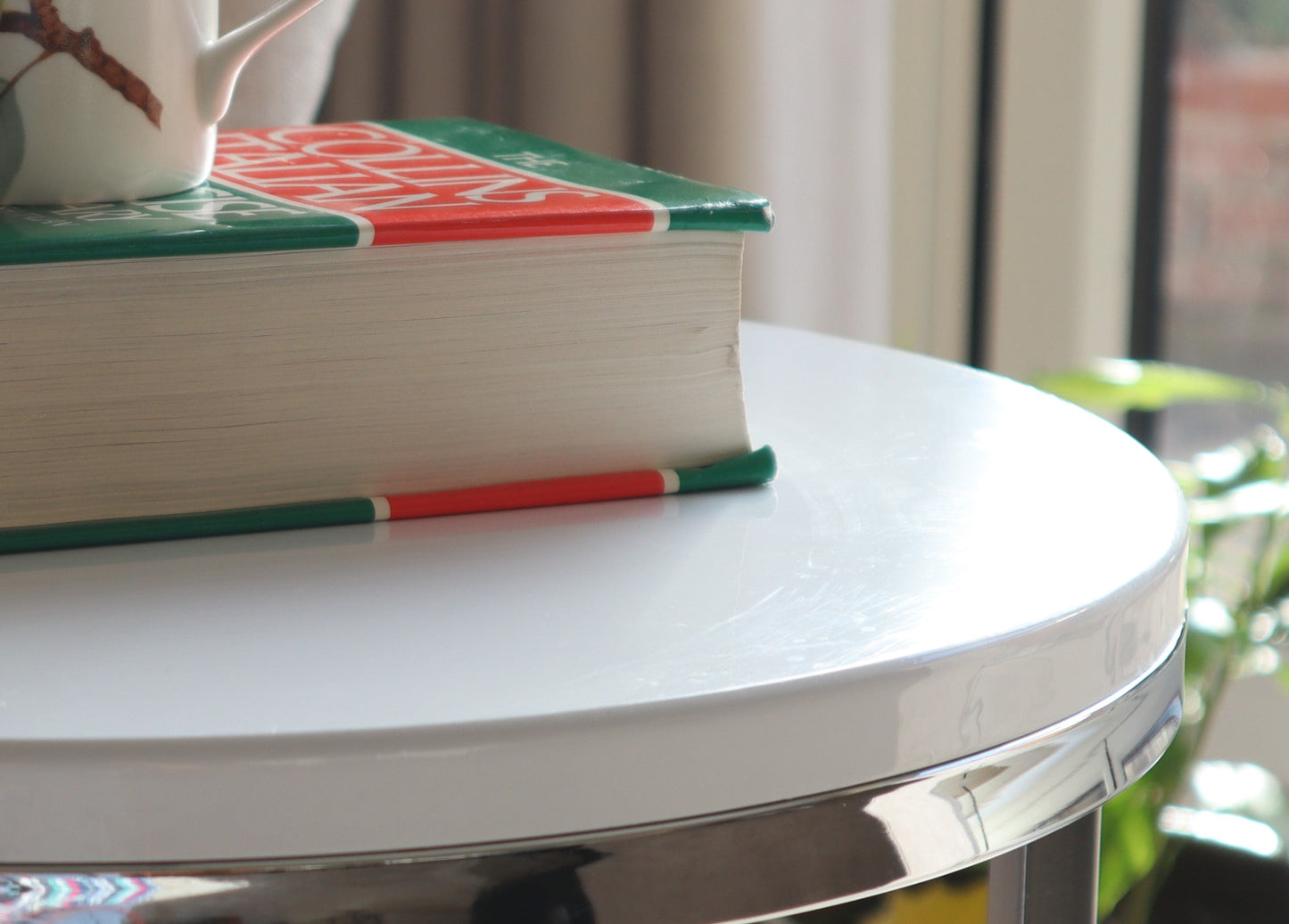 Table d'appoint ronde Paloma, blanc brillant 