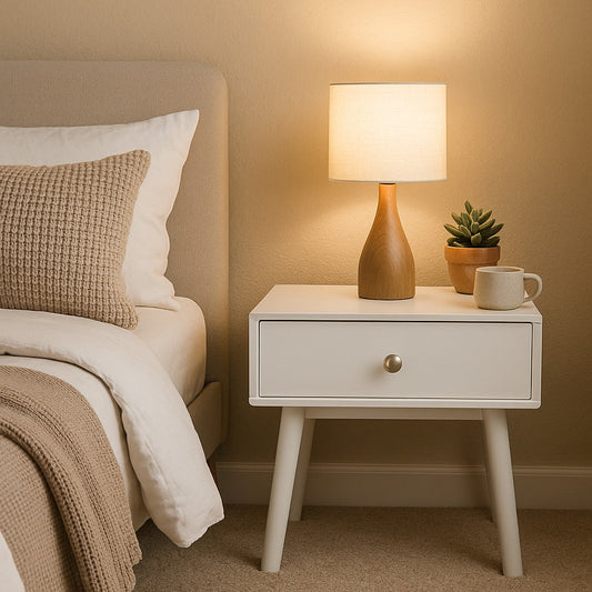 Table de chevet Niva avec un tiroir, blanche 