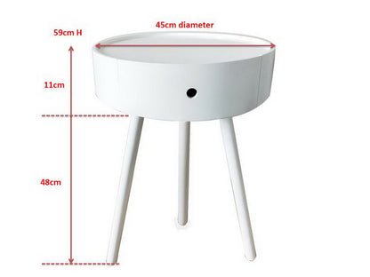 Table de chevet Anika, blanche 