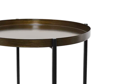 Table d'appoint ronde pliable en métal Cassia, bronze
