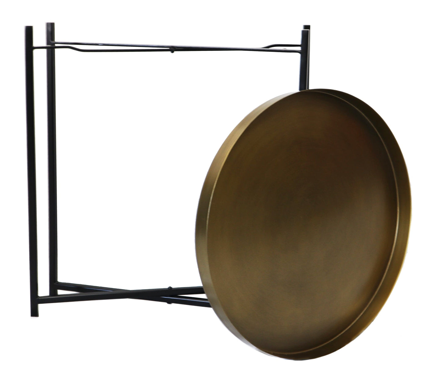 Table d'appoint ronde pliable en métal Cassia, bronze