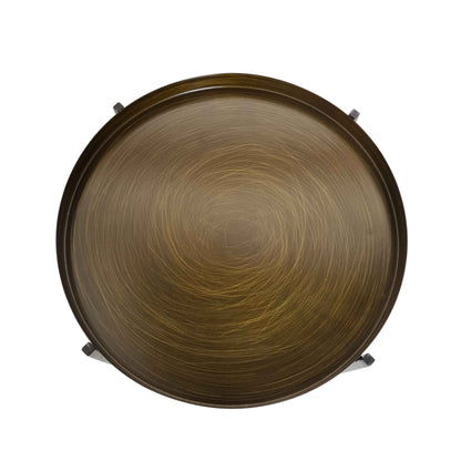 Table d'appoint ronde pliable en métal Cassia, bronze