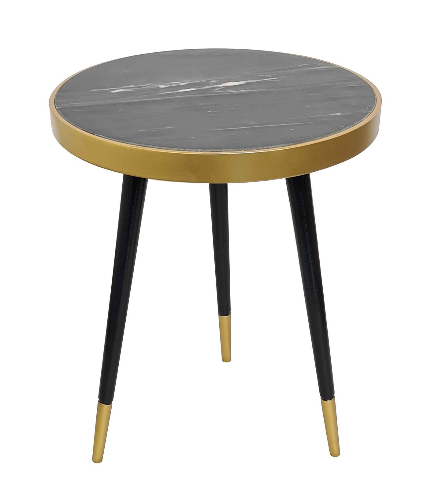 Table d'appoint ronde en marbre noir Gallieni 