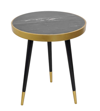 Table d'appoint ronde en marbre noir Gallieni 