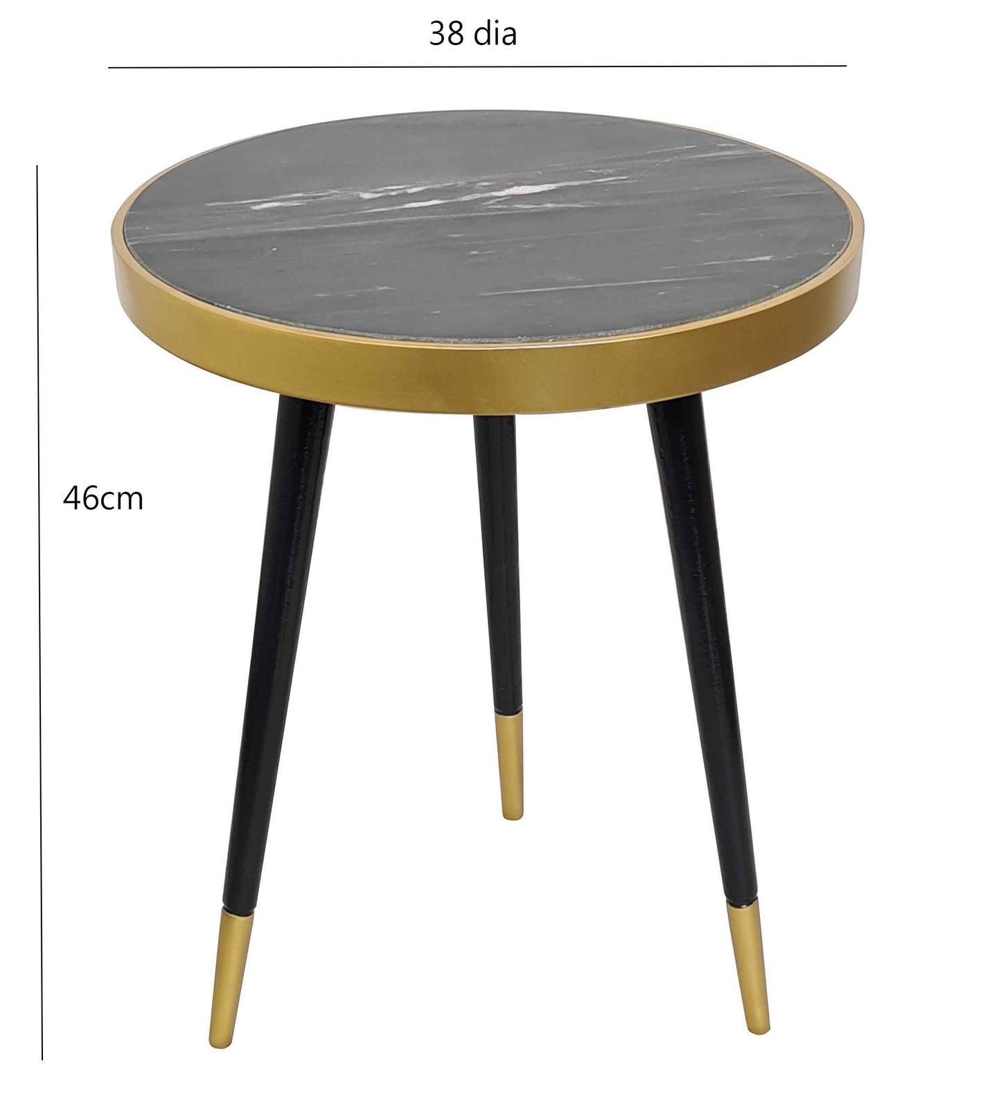Table d'appoint ronde en marbre noir Gallieni 