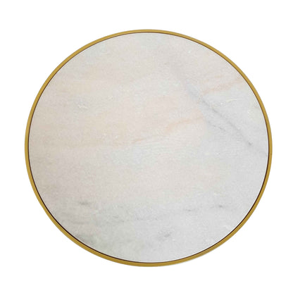 Table d'appoint ronde en marbre blanc Gallieni 