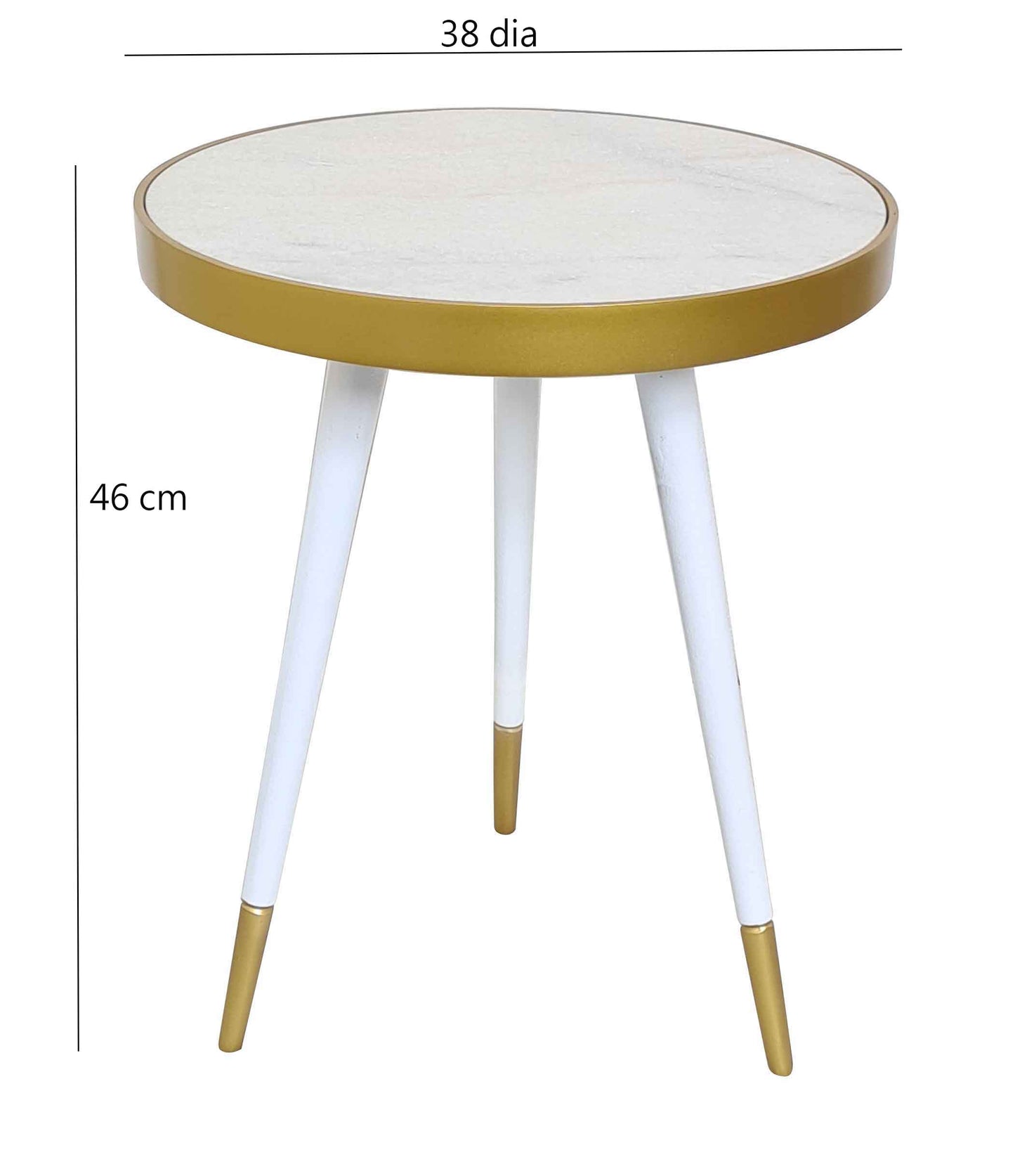 Table d'appoint ronde en marbre blanc Gallieni 
