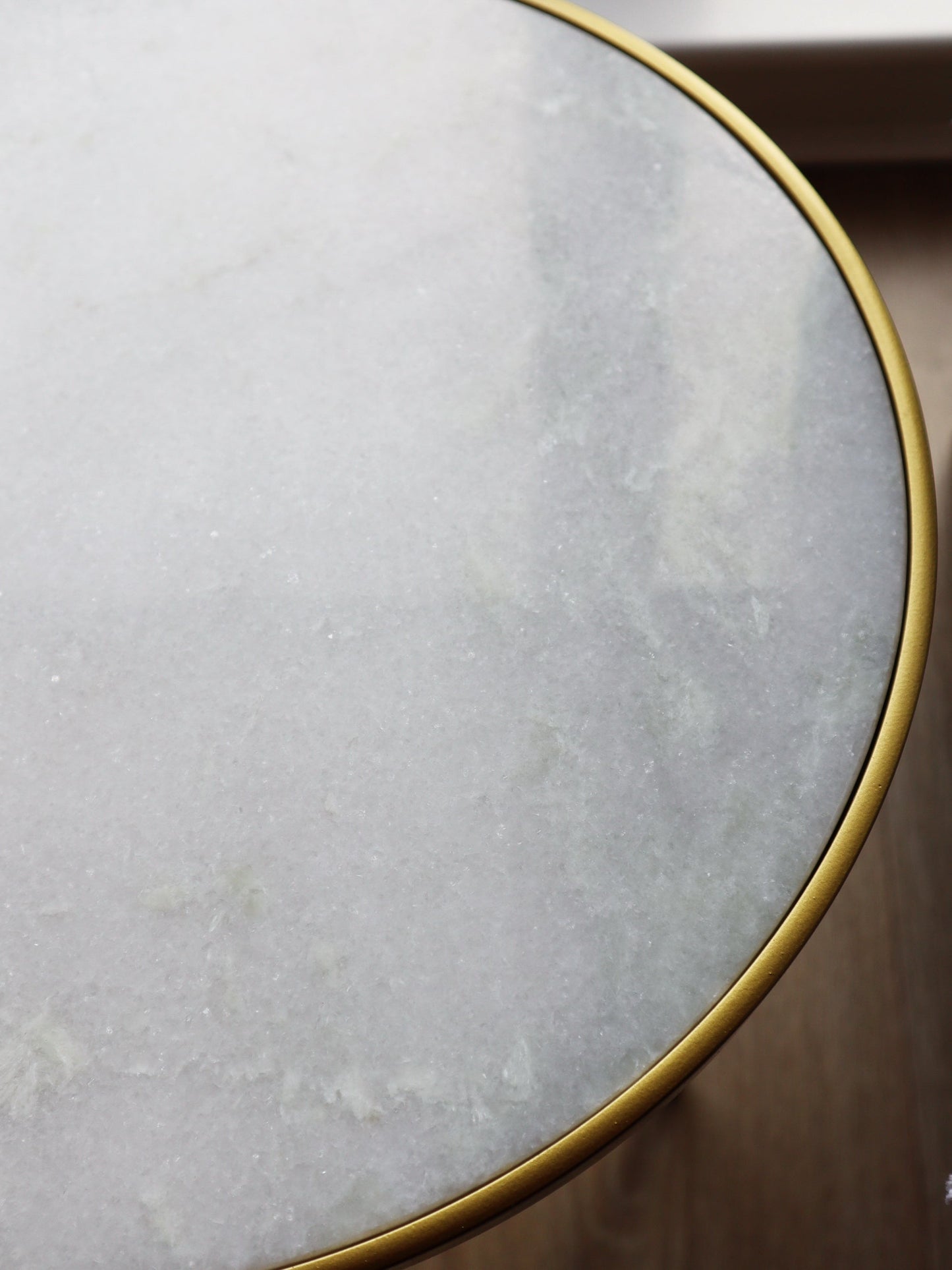 Table d'appoint ronde en marbre blanc Gallieni 