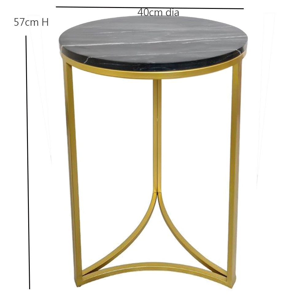 Table d'appoint Gabriella, marbre noir 