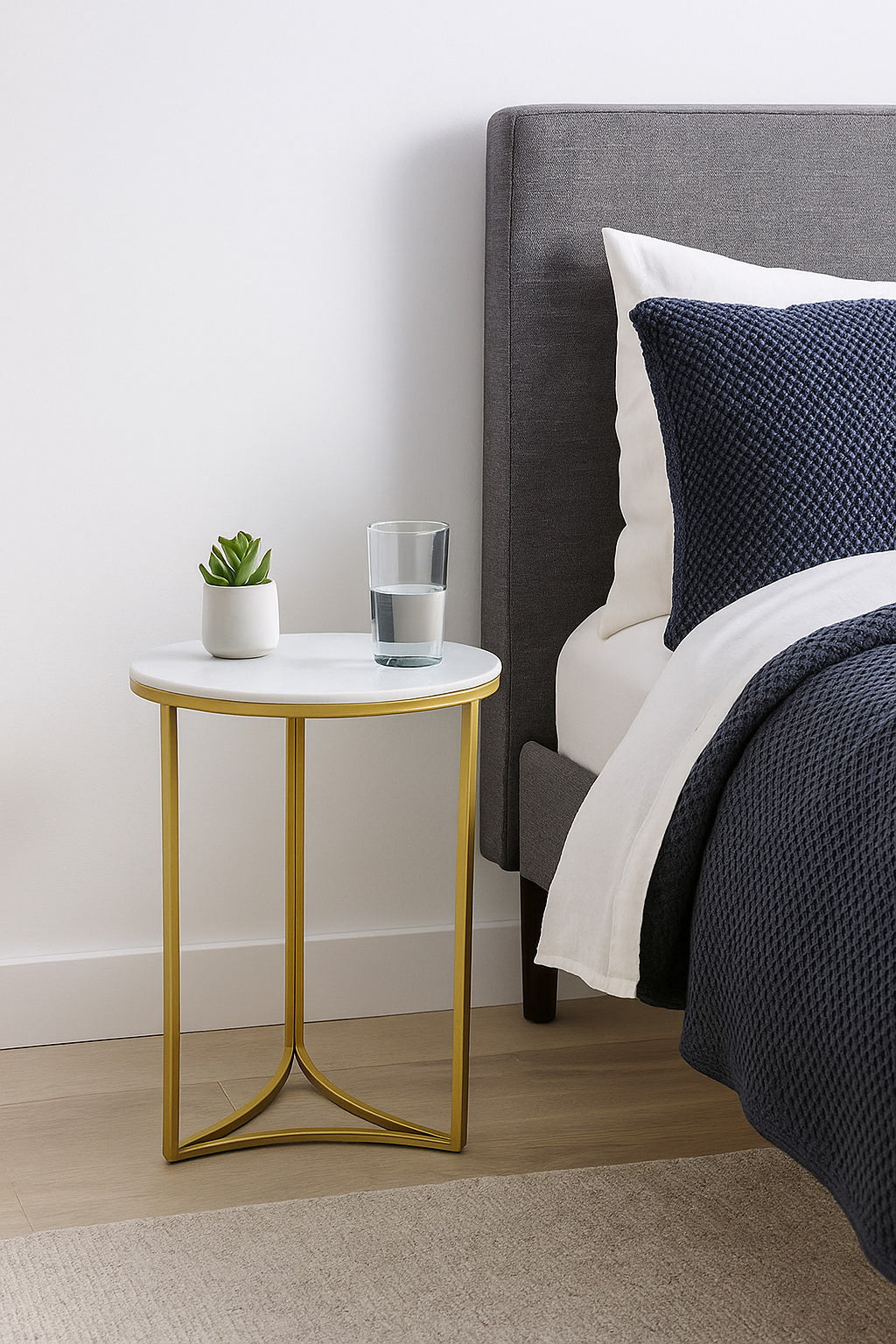 Table d'appoint Gabriella, marbre blanc 