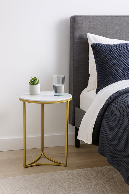 Table d'appoint Gabriella, marbre blanc 