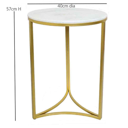 Table d'appoint Gabriella, marbre blanc 