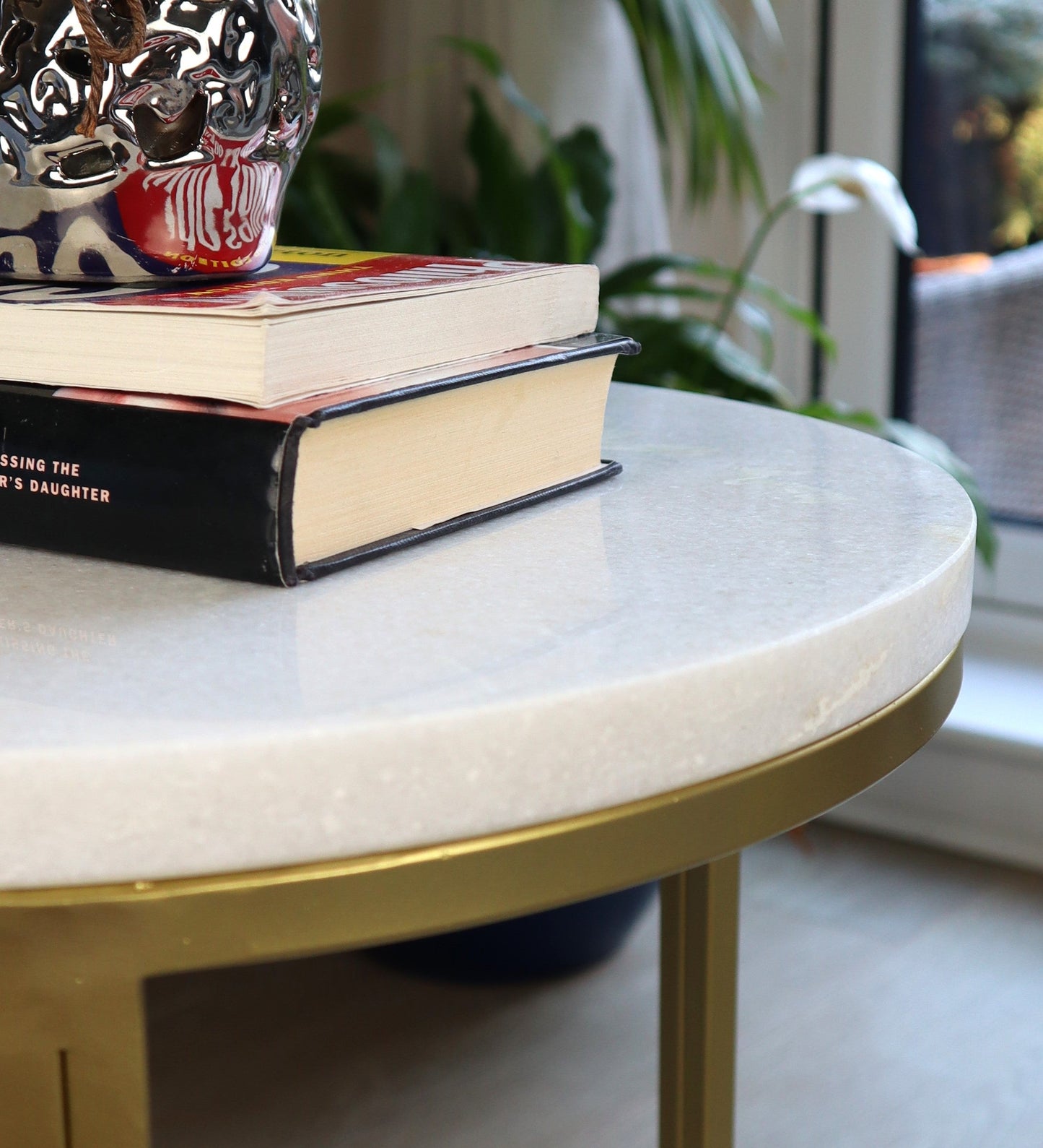 Table d'appoint Gabriella, marbre blanc 