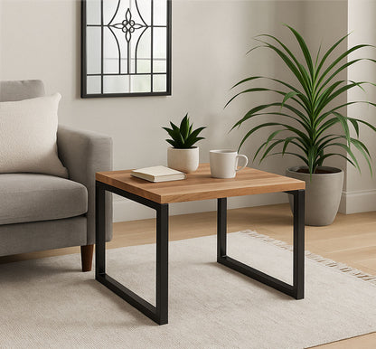 Table basse/table d'appoint Mala en bois d'acacia massif (50x50x35 cm)